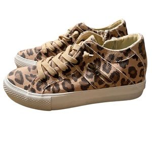 🔥BLOWFISH MALIBU LEOPARD PRINT SLIP ON PLATFORM CANVAS SNEAKERS WOMENS 11 NWOB